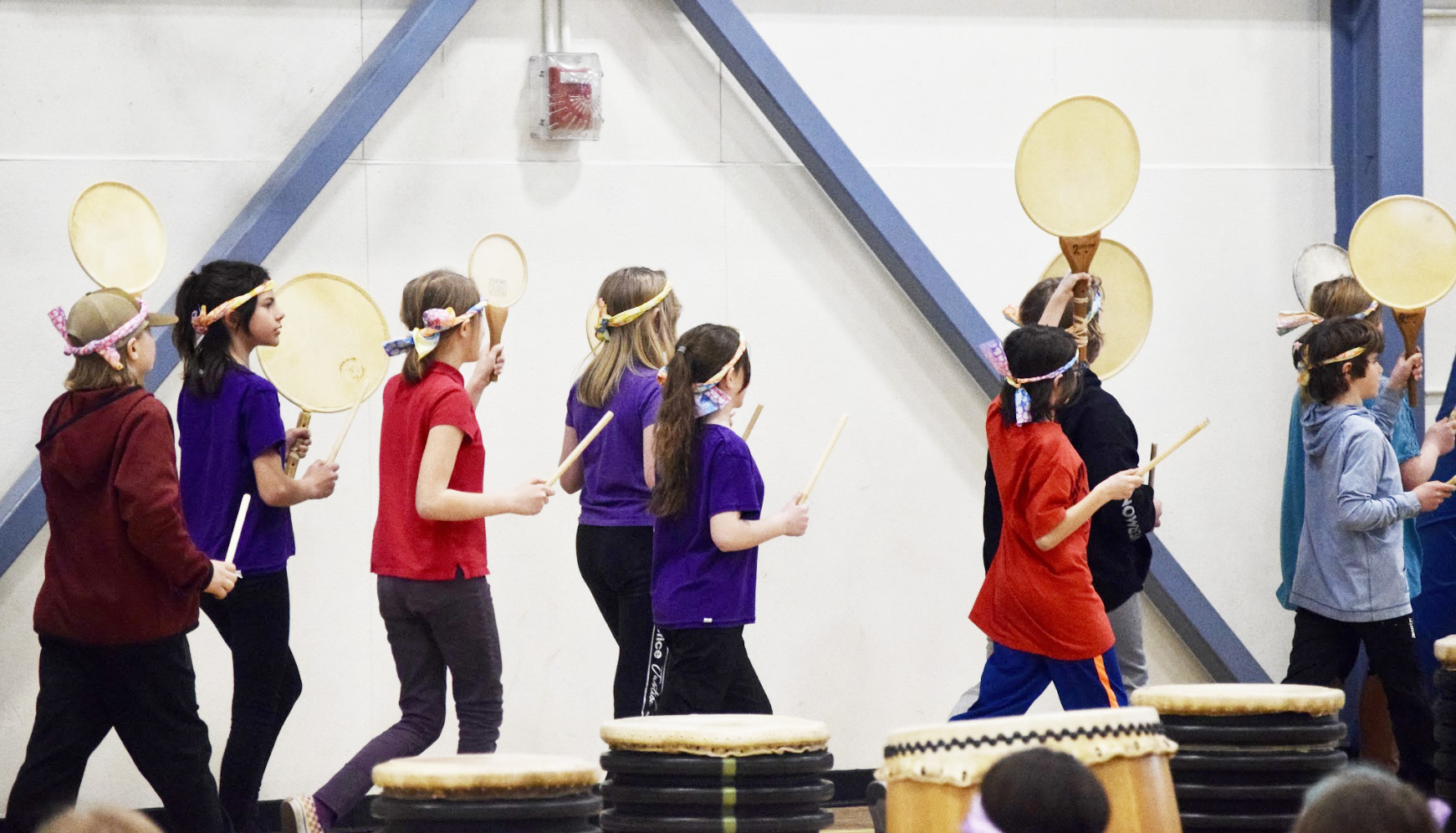 Students at Taiko performance